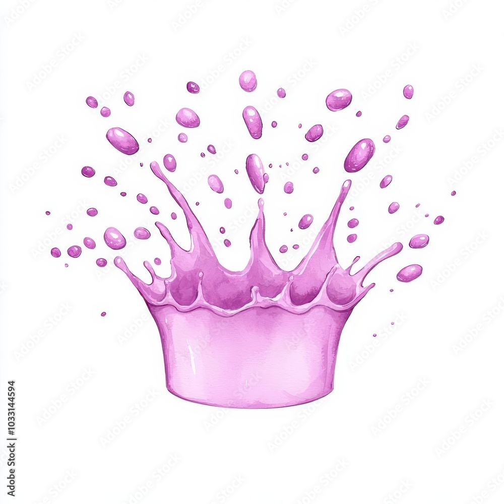 Pink splash, white isolate background Pink splash, white isolate background