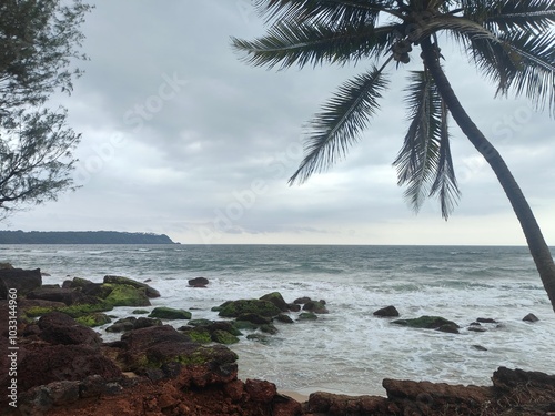 Panorama of Cabo De Rama Beach - Goa India.Beautiful landscape of Cabo-de-Rama beach, Goa.tropical beach Cabo de Rama in Goa state in India.Aerial view of Cabo de Rama, Goa, India.