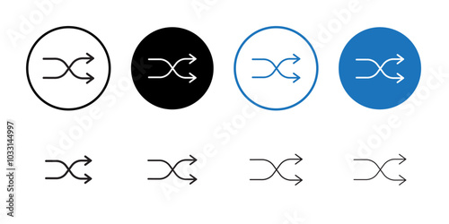 Shuffle icon Isolated flat vector in outline