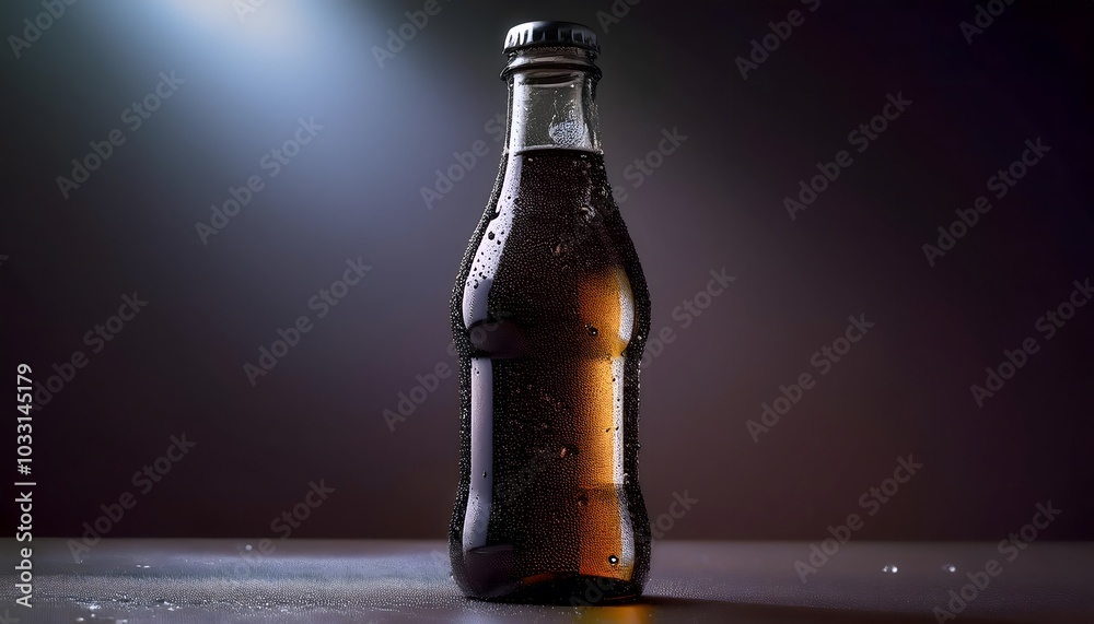 Product photos Poster advertising bottled drinks. Delicious, cool atmosphere.