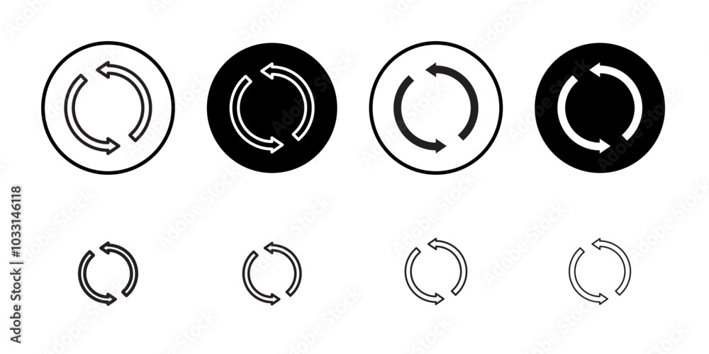 Synchronization icon Isolated flat vector in outline Synchronization icon Isolated flat vector in outline