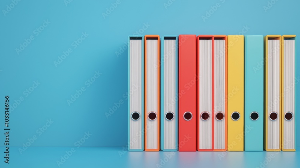 Fototapeta premium Colorful Organizers with Dividers on Blue Background