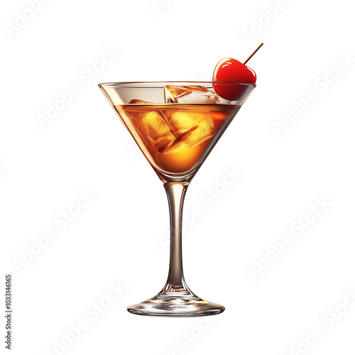 Wallpaper Mural 3d rendering icon a glass of martini illustration png. cartoon minimal style on transparent isolated background. Torontodigital.ca