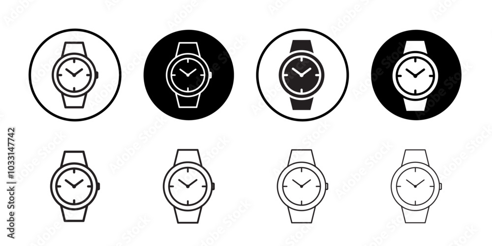 Watch Icon Isolated flat vector in outline Watch Icon Isolated flat vector in outline
