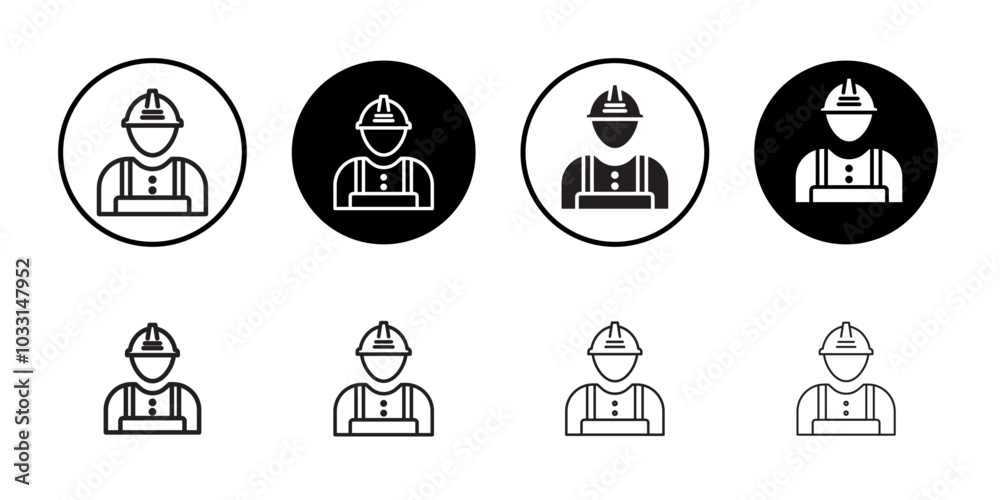 Worker icon Isolated flat vector in outline Worker icon Isolated flat vector in outline