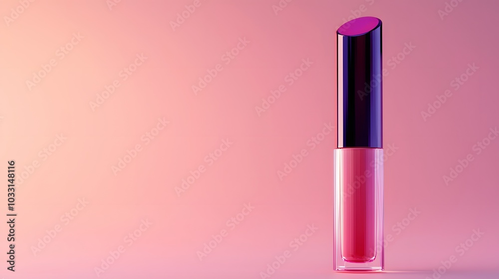 Pink Lip Gloss on Pink Background. Pink Lip Gloss on Pink Background.