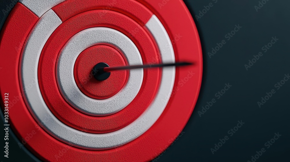 A close-up view of a red and white target, with an arrow pointing towards the center, symbolizing focus and goal achievement. A close-up view of a red and white target, with an arrow pointing towards the center, symbolizing focus and goal achievement.