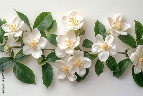 Jessamine, rose Flower isolated on white background.