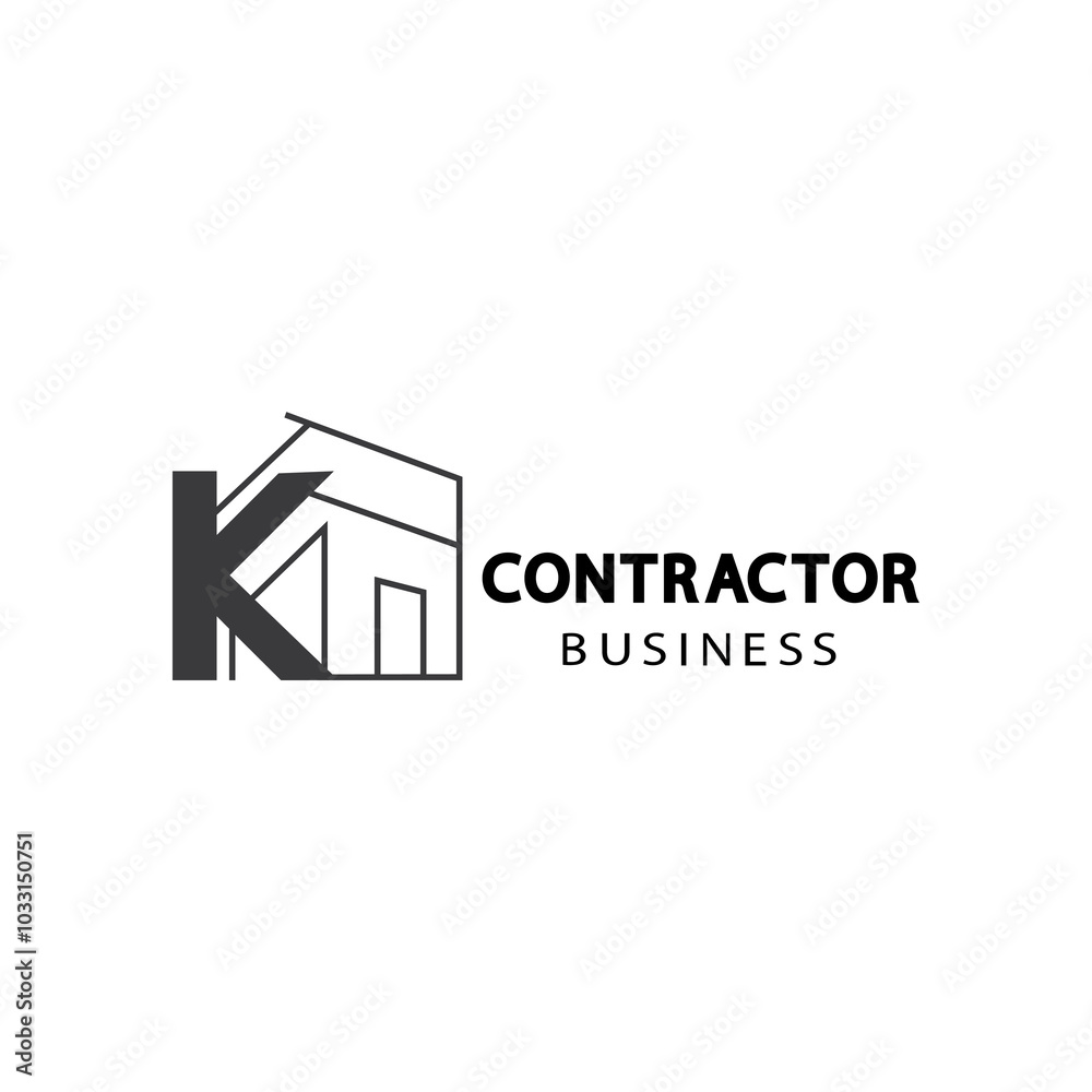 K. letter logo design constructor vector line illustration K. letter logo design constructor vector line illustration