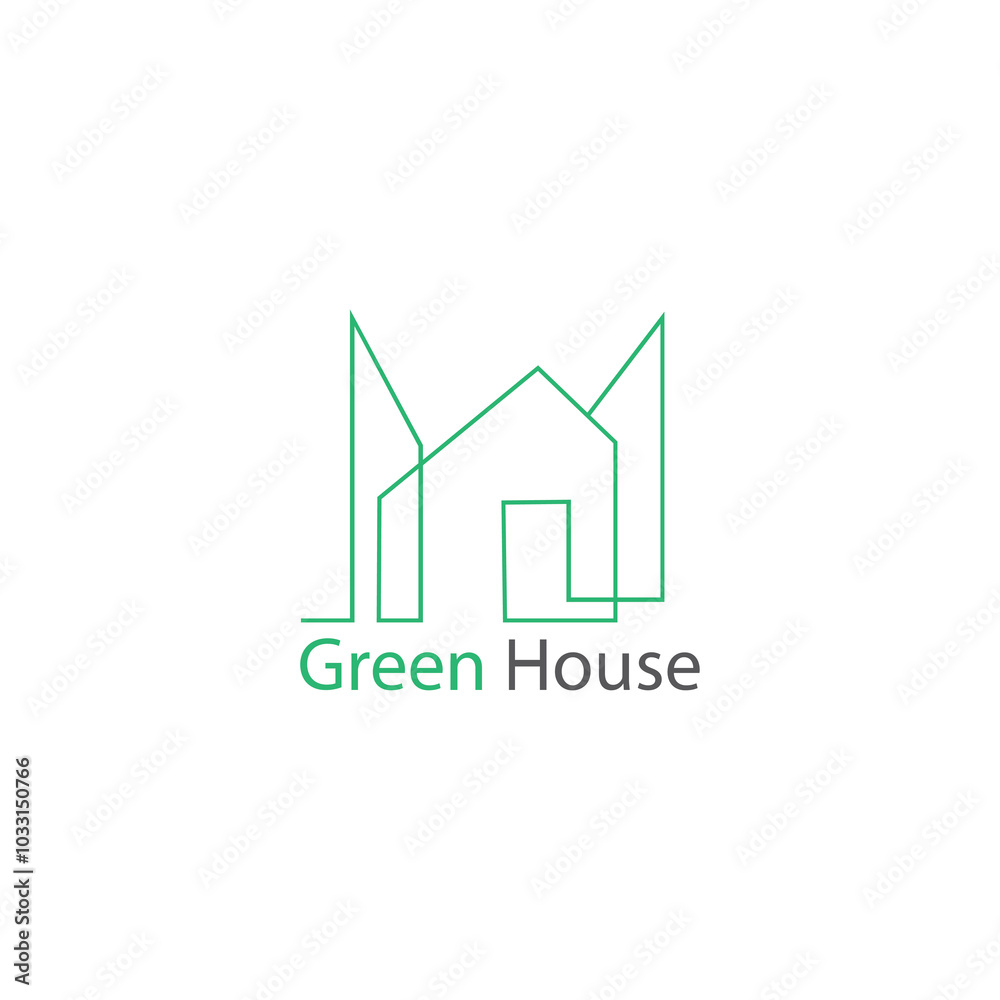 construction logo green line logo abstract vector design construction logo green line logo abstract vector design