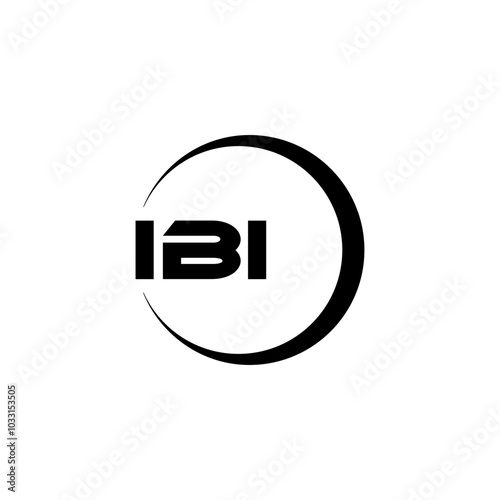 IBI letter logo design with white background in illustrator, vector logo modern alphabet font overlap style, calligraphy designs for logo, Poster, Invitation, etc. photo