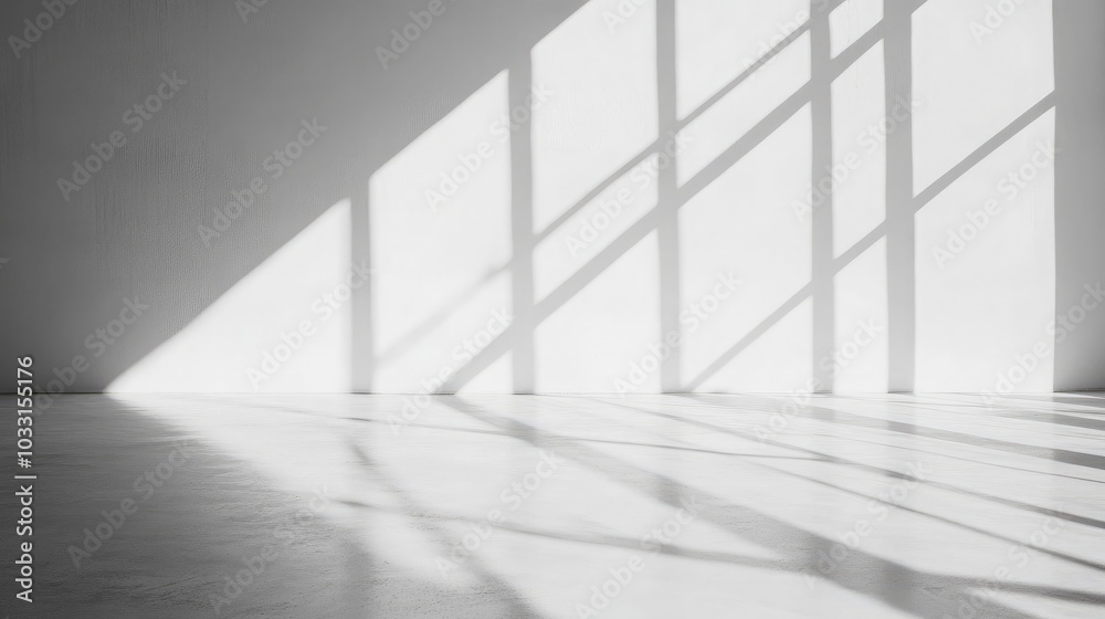 Minimalist Space with Shadows and Light Play Minimalist Space with Shadows and Light Play