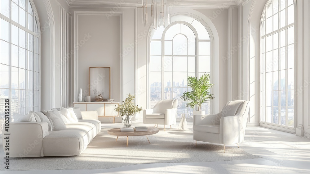 Fototapeta premium Bright and Elegant Modern Living Room Interior