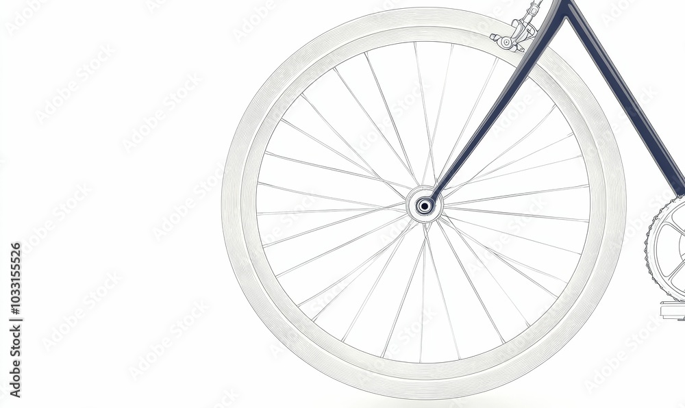 Fototapeta premium A bicycle wheel with spokes and a hub.