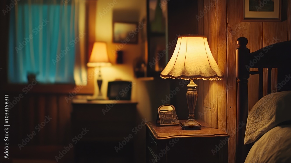 Cozy Bedroom with Warm Lighting and Soft Textures Cozy Bedroom with Warm Lighting and Soft Textures