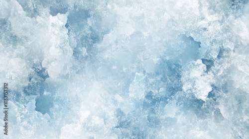 A seamless ice texture background, cold and frosty with intricate ice crystal patterns in shades of light blue and white