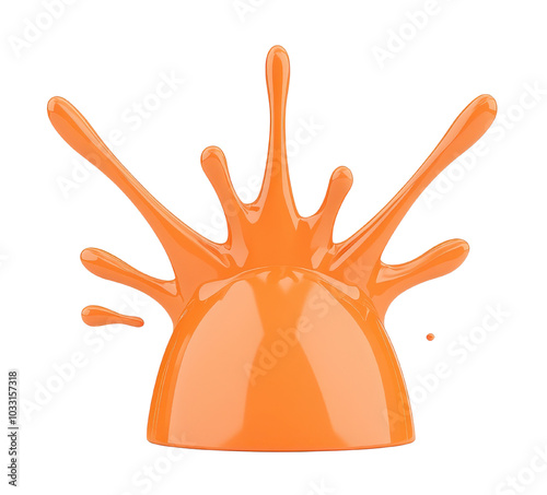 Orange paint splash, white background photo