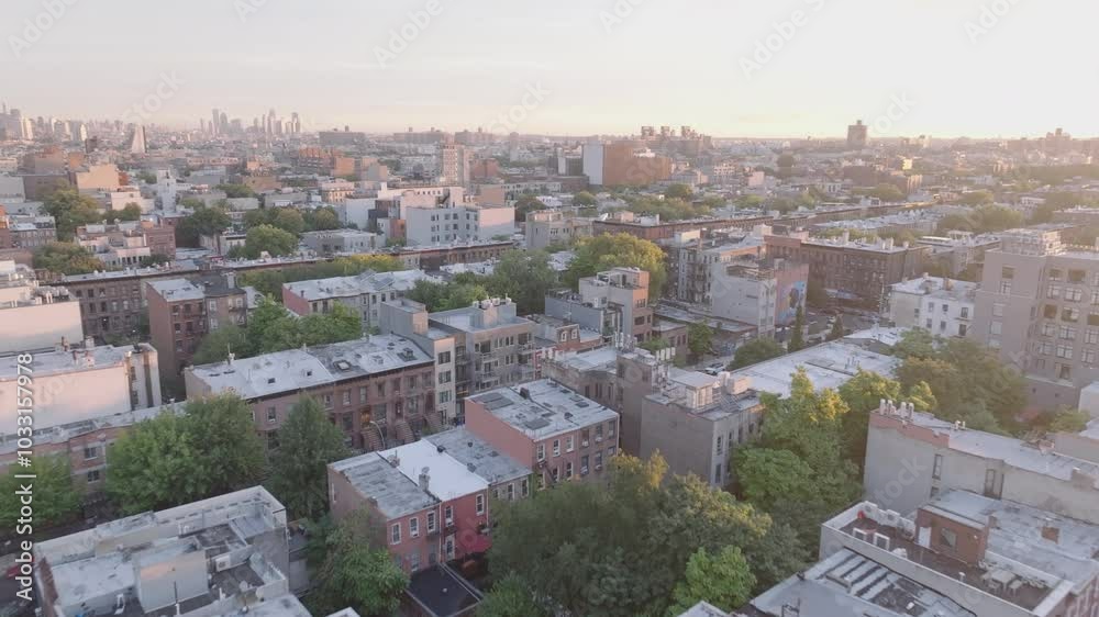Establishing shot of Brooklyn at sunrise Establishing shot of Brooklyn at sunrise