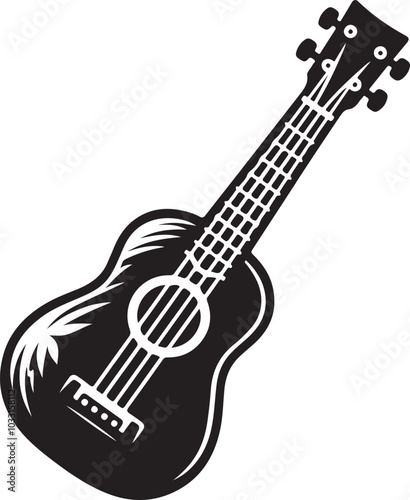 Wallpaper Mural guitar or ukulele silhouette vector illustration Torontodigital.ca