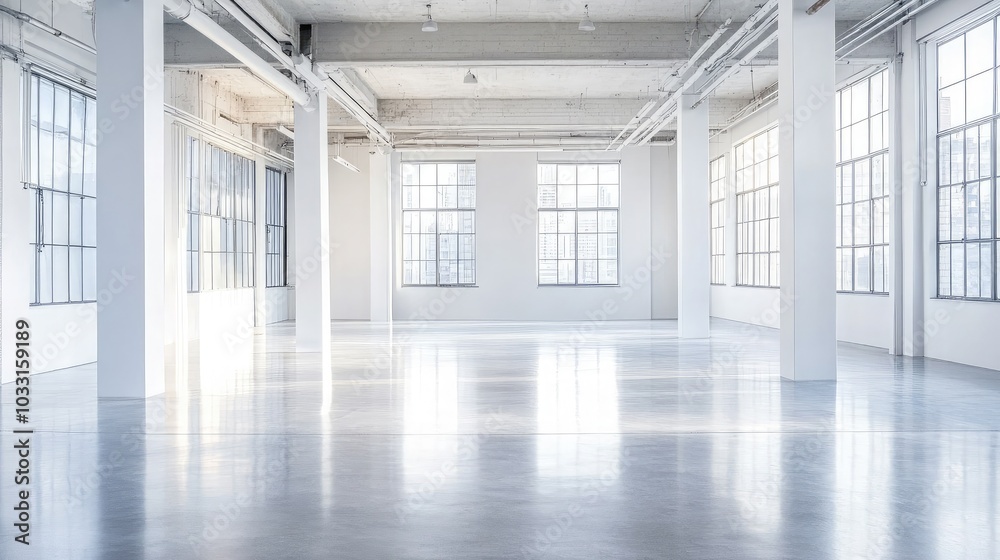 Bright and Spacious Empty Room with Windows Bright and Spacious Empty Room with Windows