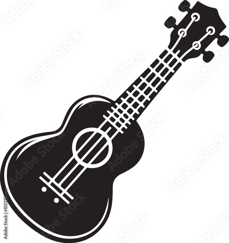 guitar or ukulele silhouette vector illustration