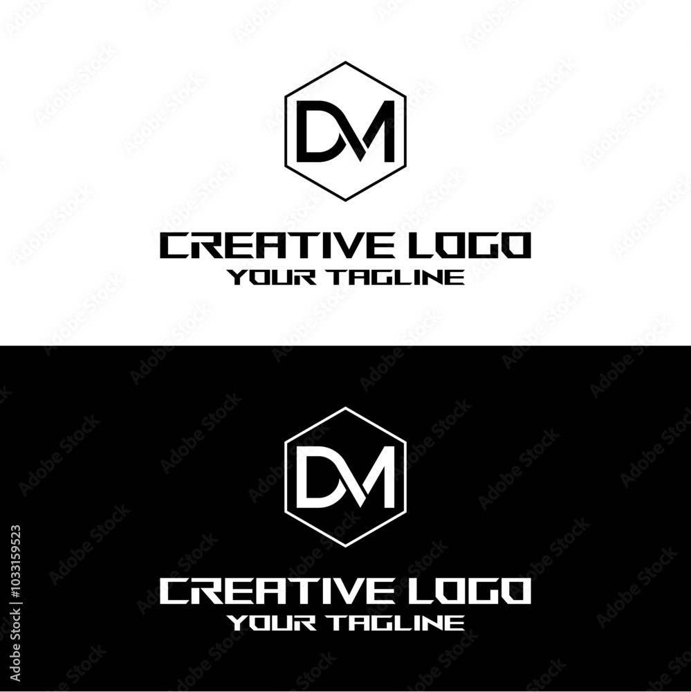 Fototapeta premium creative letter logo dm desain vektors