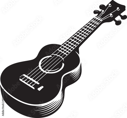 guitar or ukulele silhouette vector illustration