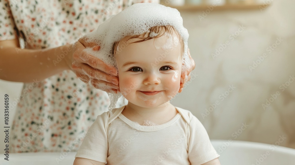 A Tender Moment of a Mother Gently Washing Her Baby s Hair with Tear Free Gentle Baby Shampoo Intimate Caring and Loving Parent Child Interaction A Tender Moment of a Mother Gently Washing Her Baby s Hair with Tear Free Gentle Baby Shampoo Intimate Caring and Loving Parent Child Interaction