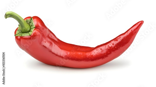 Red hot chili pepper isolated on a white background.