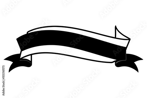 Banner Ribbon Scroll | isolated vector silhouette illustration on white background