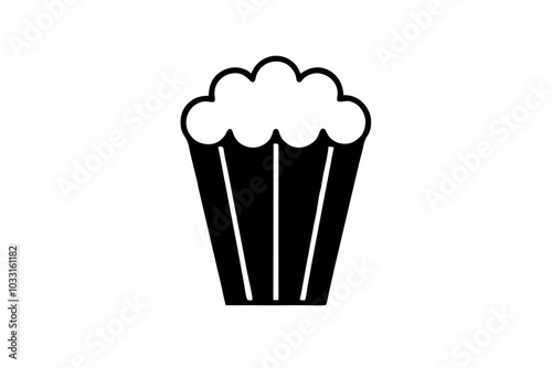 Popcorn icon vector, Popcorn box icon symbol vector illustration