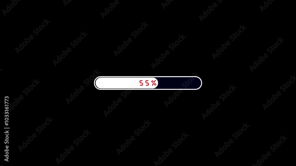 Progress Bar Indicator Animation: 0% to 100% Smooth Increase – Dynamic Percentage Loading Visual. Progress Bar Indicator Animation: 0% to 100% Smooth Increase – Dynamic Percentage Loading Visual.