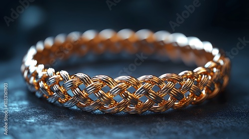 Gold and Silver Braided Bracelet.