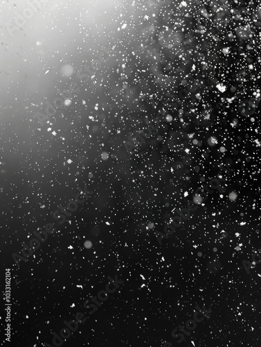 Snow falling on a dark day