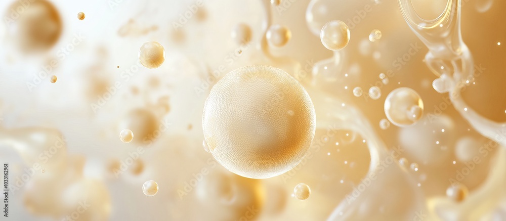 Abstract Golden Bubbles in Motion Abstract Golden Bubbles in Motion