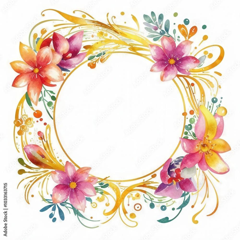 Obraz premium frame with flowers