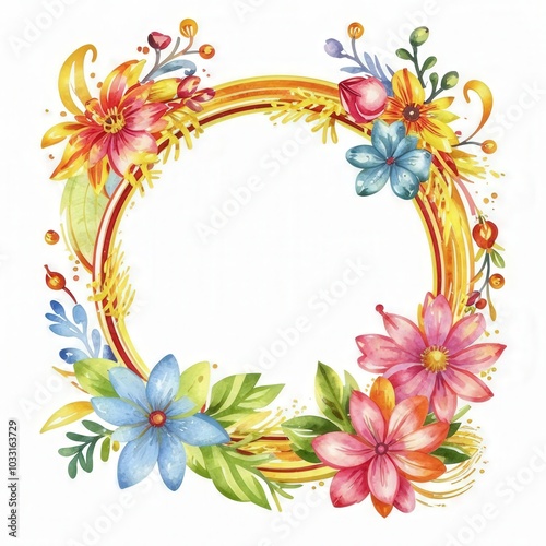 frame with flowers	