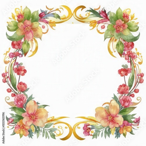 Wallpaper Mural frame with flowers	 Torontodigital.ca