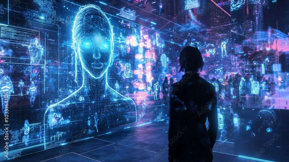 Virtual Influencer Interacting in a Holographic Environment
