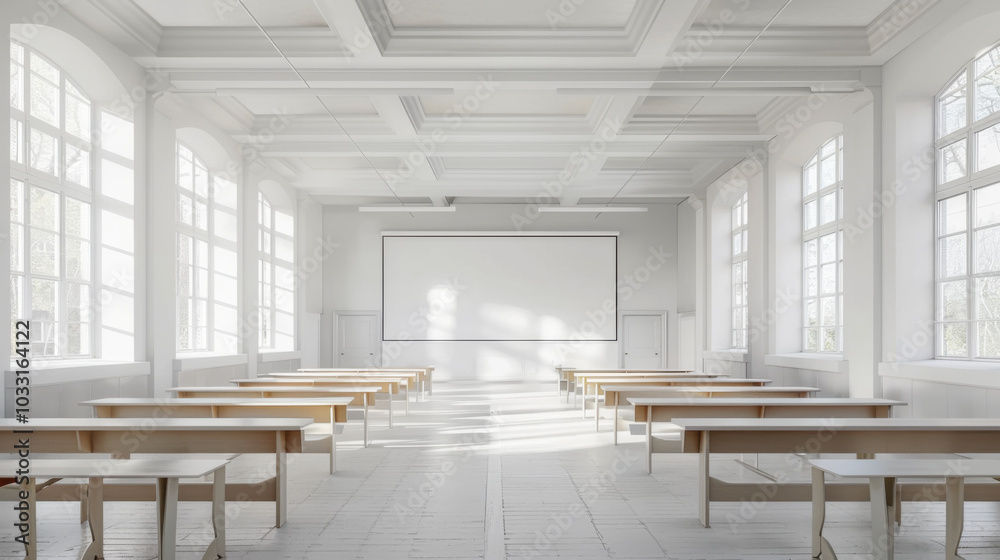 Obraz premium desk and board in classroom