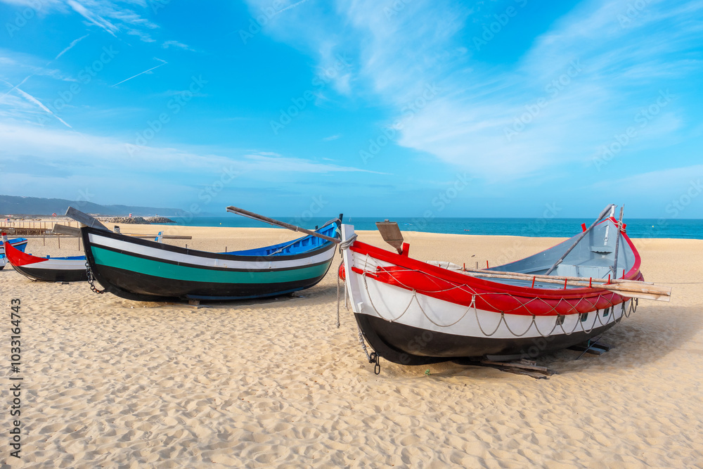 Fishing boats in Nazare. Portugal