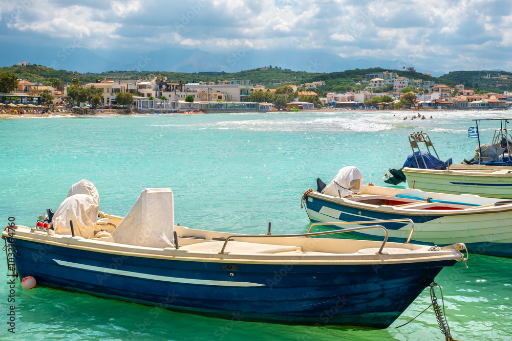 Waterfront of Almyrida. Crete, Greece