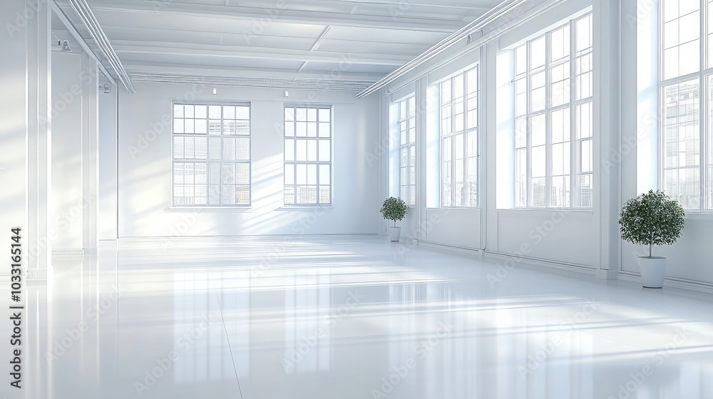 Bright and Airy Empty Room with Large Windows Bright and Airy Empty Room with Large Windows