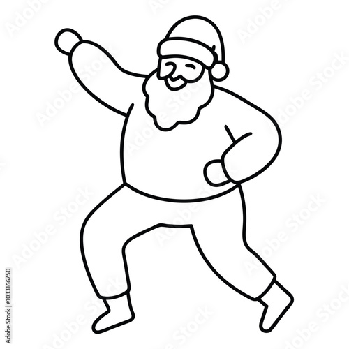 Santa Claus Dance Minimalist Vector.