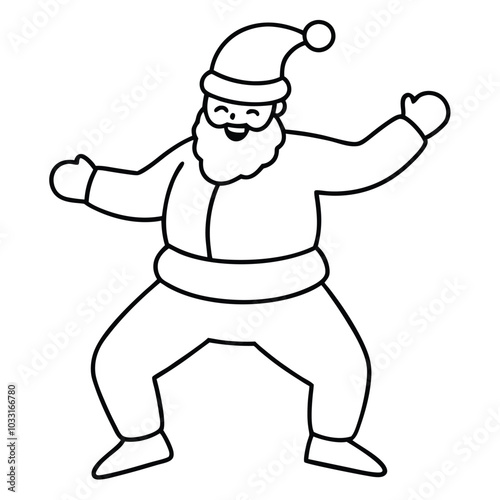 Santa Claus Dance Minimalist Vector.