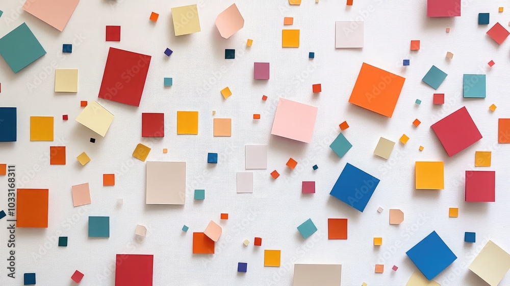 Colorful Geometric Shapes on White Background Colorful Geometric Shapes on White Background