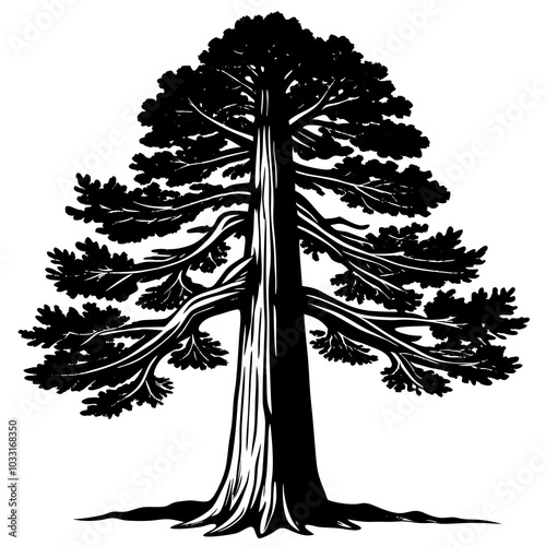 Giant sequoia silhouette 
