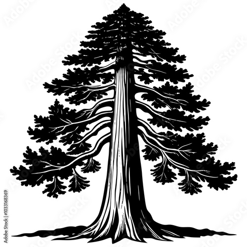Giant sequoia silhouette 
