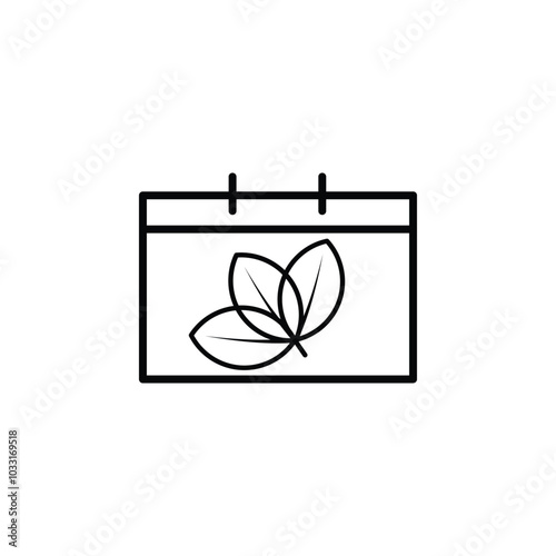 Icon autumn calendar vectro illustration