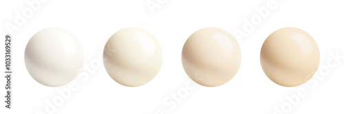 Four Creamy Spheres with Subtle Gradient Tones